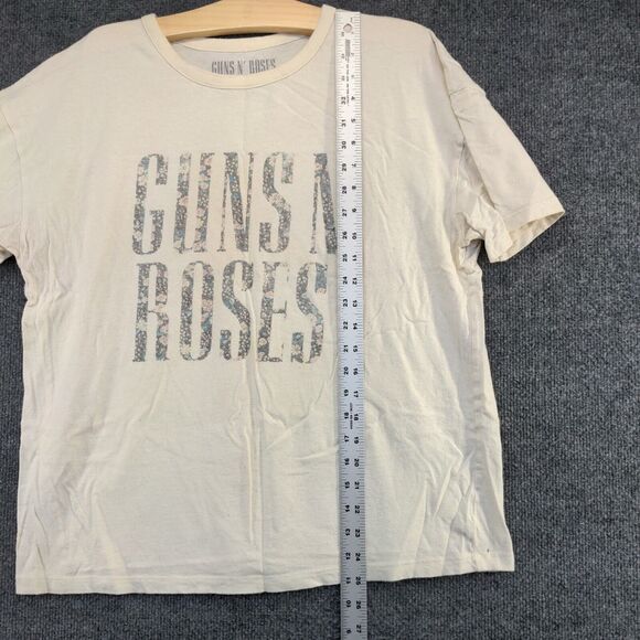 Guns N Roses Men's Spell Out T-Shirt Cream Large Short Sleeve Crew Neck - Picture 11 of 13
